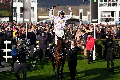 Cheltenham Festival, Day 1: Lorcan Williams aboard Golden Ace after winning