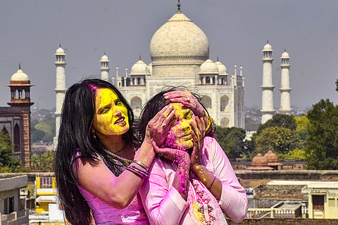 Holi celebration in Agra