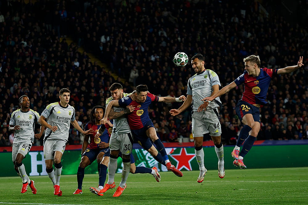 FC Barcelona Vs Benfica UEFA Champions League 2024-25 Round Of 16 photos: Robert Lewandowski
