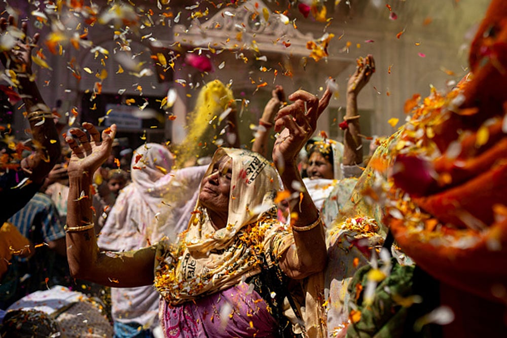 Holi celebration in Vrindavan 2025