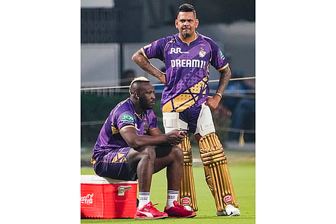 IPL 2025, KKR training session: Andre Russell and Sunil Narine