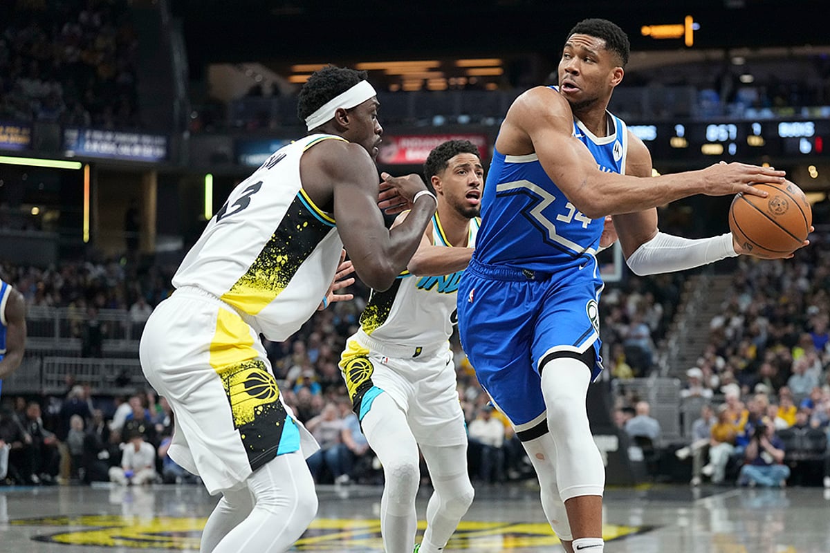 NBA Basketball game Milwaukee Bucks vs Indiana Pacers: Giannis Antetokounmpo