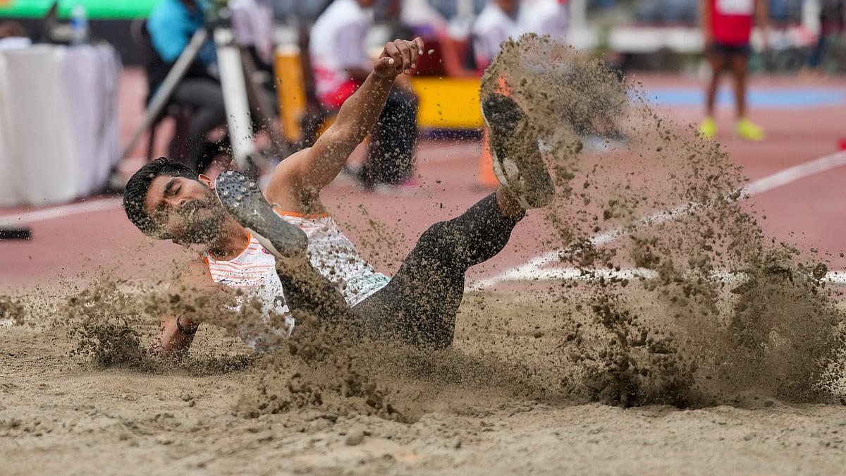 PTI : India's Vishu competes in the men's long jump event at the World Para Athletics Grand Prix 2025 in New Delhi.