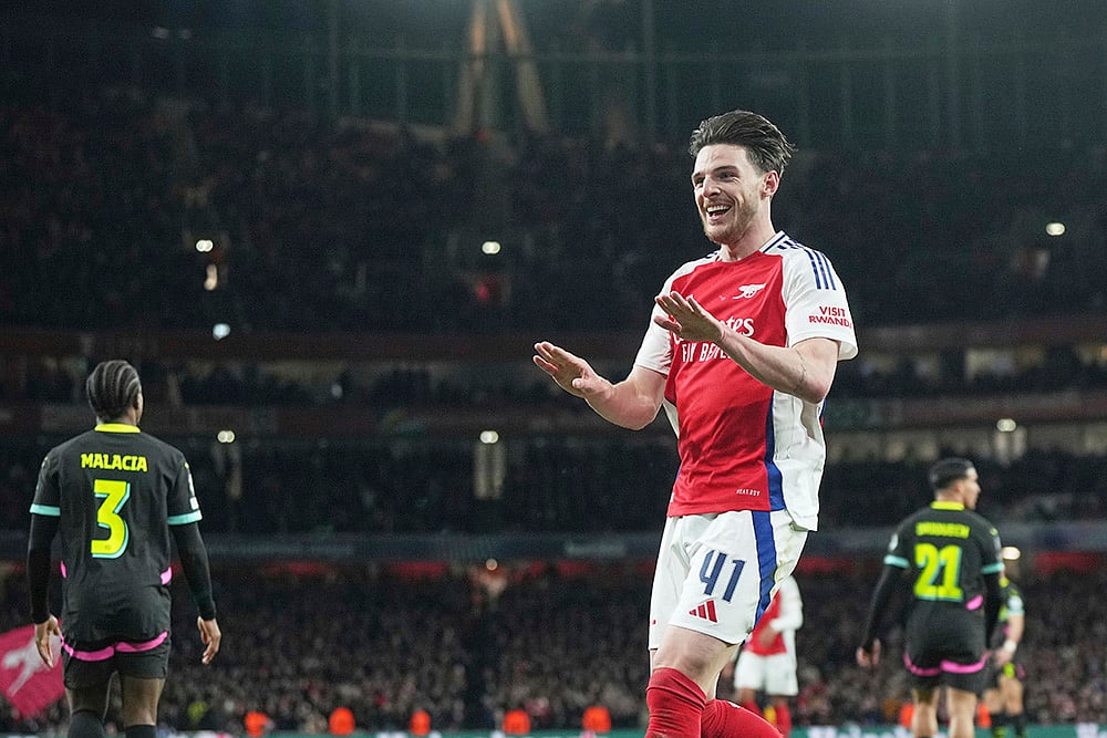 Champions League Soccer round of 16 second leg Arsenal FC vs PSV Eindhoven: Declan Rice