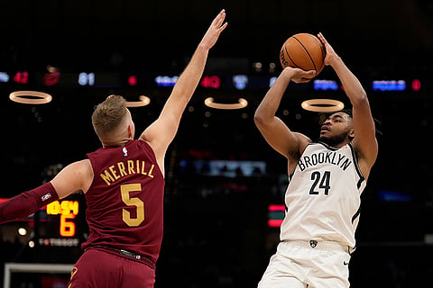 NBA 2024-25, Nets vs Cavaliers: Brooklyn Nets guard Cam Thomas (24) shoots