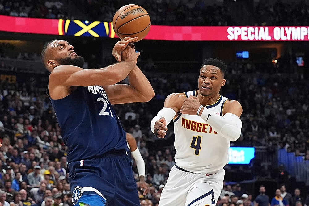 NBA Basketball game Minnesota Timberwolves vs Denver Nuggets: Rudy Gobert 