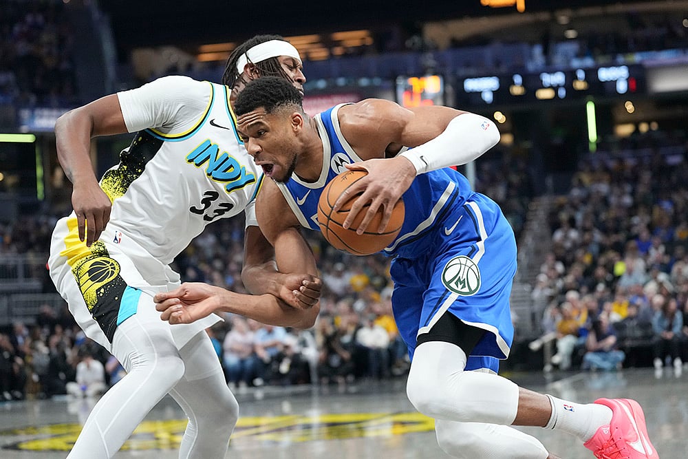 NBA Basketball game Milwaukee Bucks vs Indiana Pacers: Myles Turner 