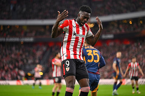 Europa League 2024-25: Athletic Bilbao's Inaki Williams reacts