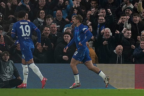 Conference League 2024-25: Chelsea's Kiernan Dewsbury-Hall celebrates scoring 