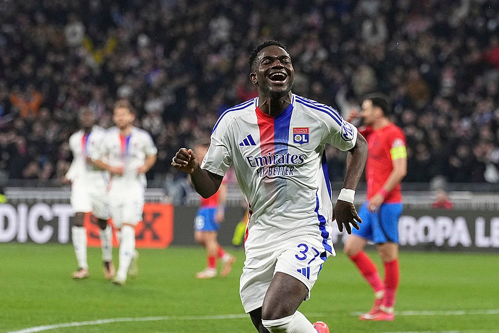 Europa League 2024-25 soccer Lyon and FCSB at Groupama_Ernest Nuamah