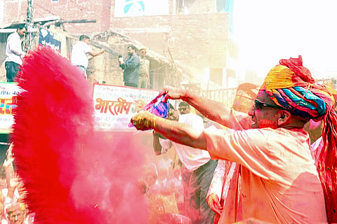 Yogi celebrates Holi