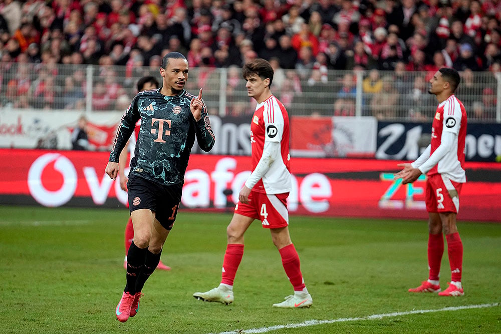 Germany Bundesliga Soccer match Bayern Munich vs Union Berlin:  Leroy Sane