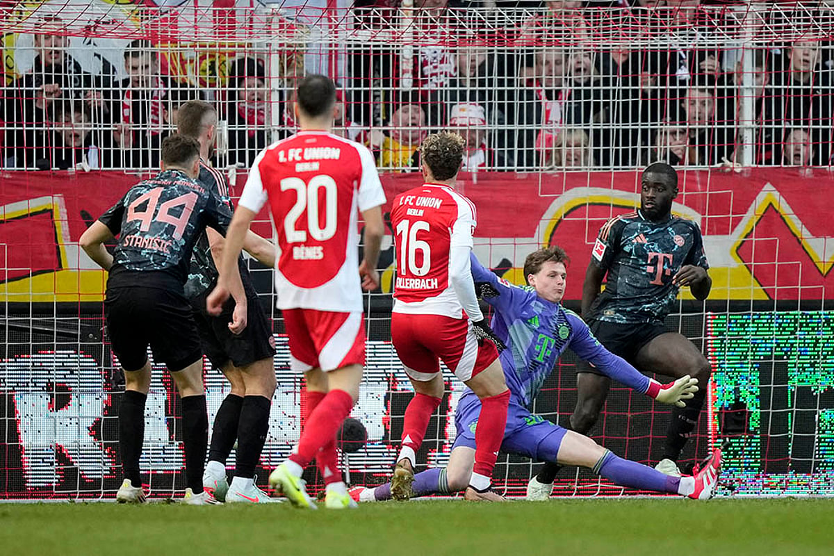 Germany Bundesliga Soccer match Bayern Munich vs Union Berlin: Benedict Hollerbach