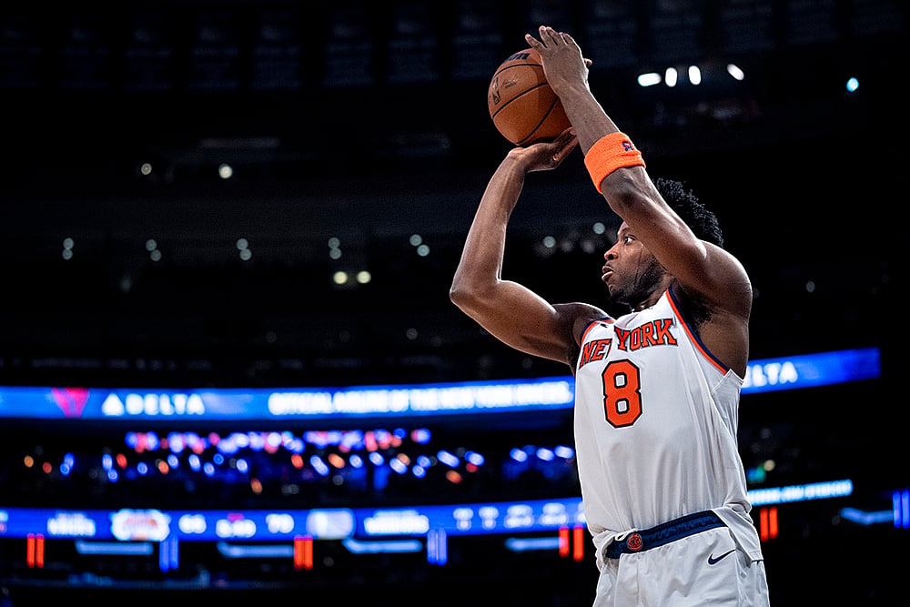 NBA basketball game New York Knicks vs Golden State Warriors: OG Anunoby