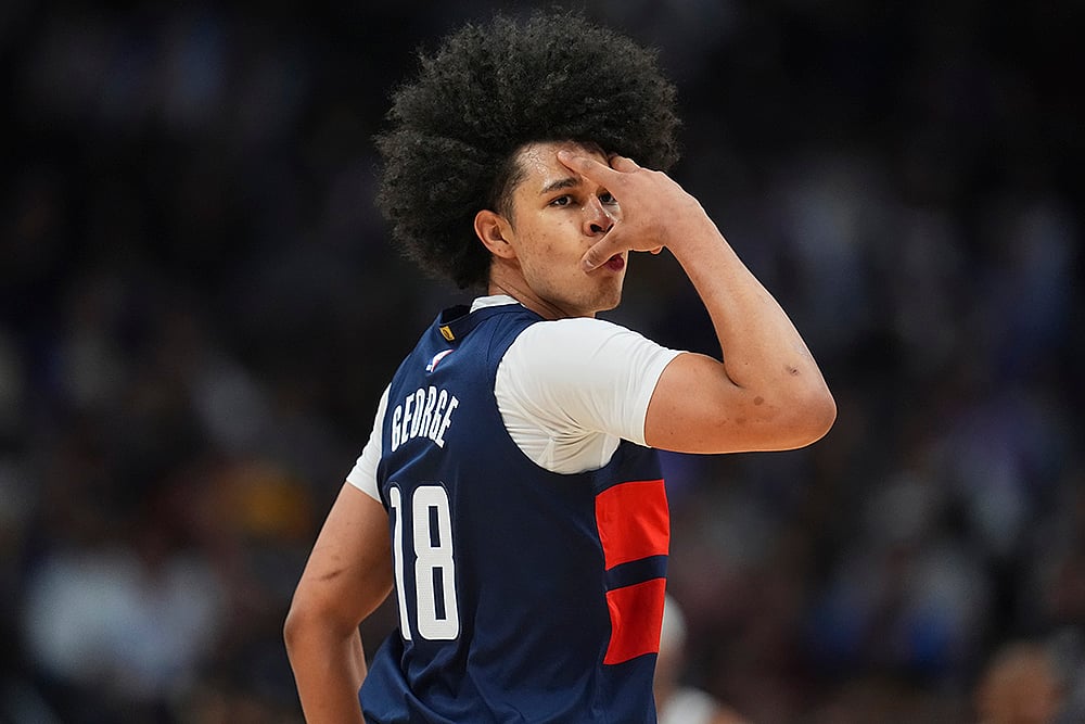 NBA basketball game Denver Nuggets vs Washington Wizards: Kyshawn George