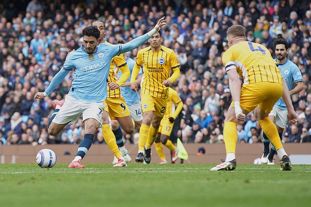 English Premier League soccer match Manchester City vs Brighton and Hove Albion: Omar Marmoush