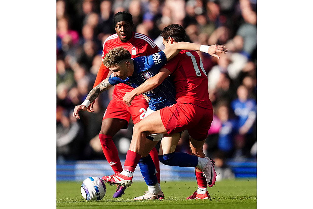 English Premier League soccer match Ipswich Town vs Nottingham Forest: 