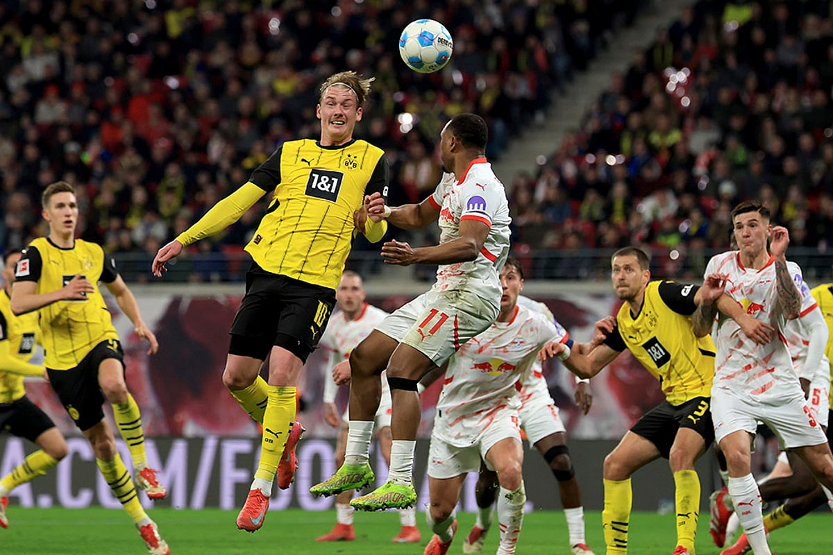 German Bundesliga soccer match RB Leipzig vs Borussia Dortmund: Julian Brandt