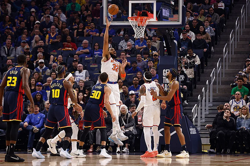 NBA basketball game New York Knicks vs Golden State Warriors: Karl-Anthony Towns