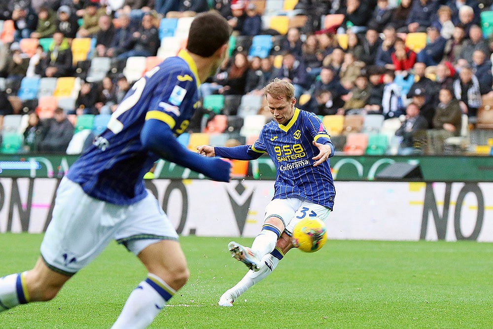 Italian Serie A soccer match Udinese vs Hellas Verona: Ondrej Duda 