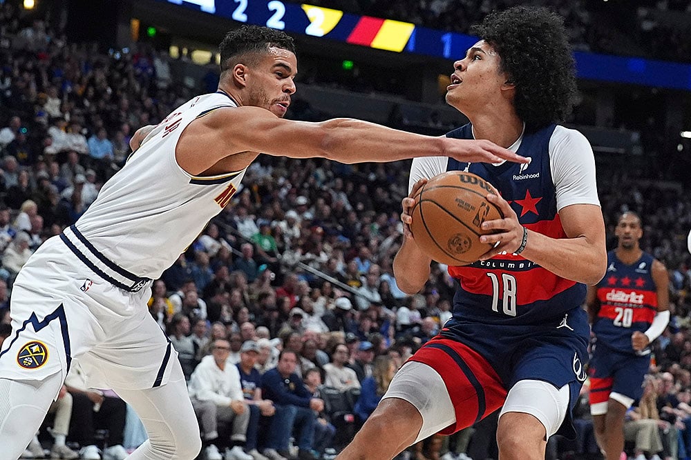 NBA basketball game Denver Nuggets vs Washington Wizards: Kyshawn George 