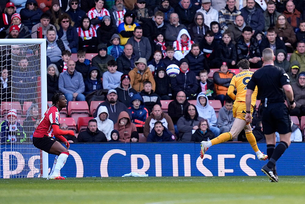 English Premier League soccer match Southampton and Wolverhampton Wanderers: Jorgen Strand Larsen