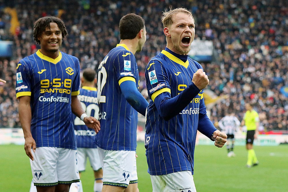 Italian Serie A soccer match Udinese vs Hellas Verona: Ondrej Duda