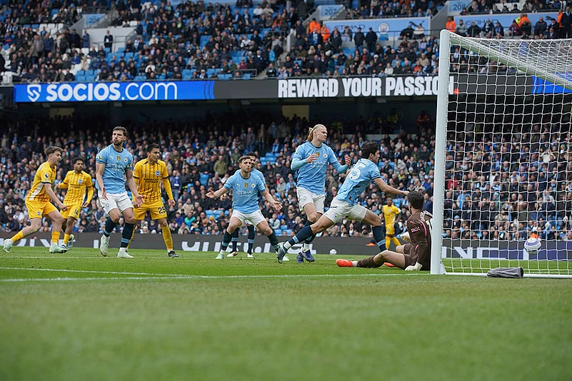 English Premier League soccer match Manchester City vs Brighton and Hove Albion: Abdukodir Khusanov