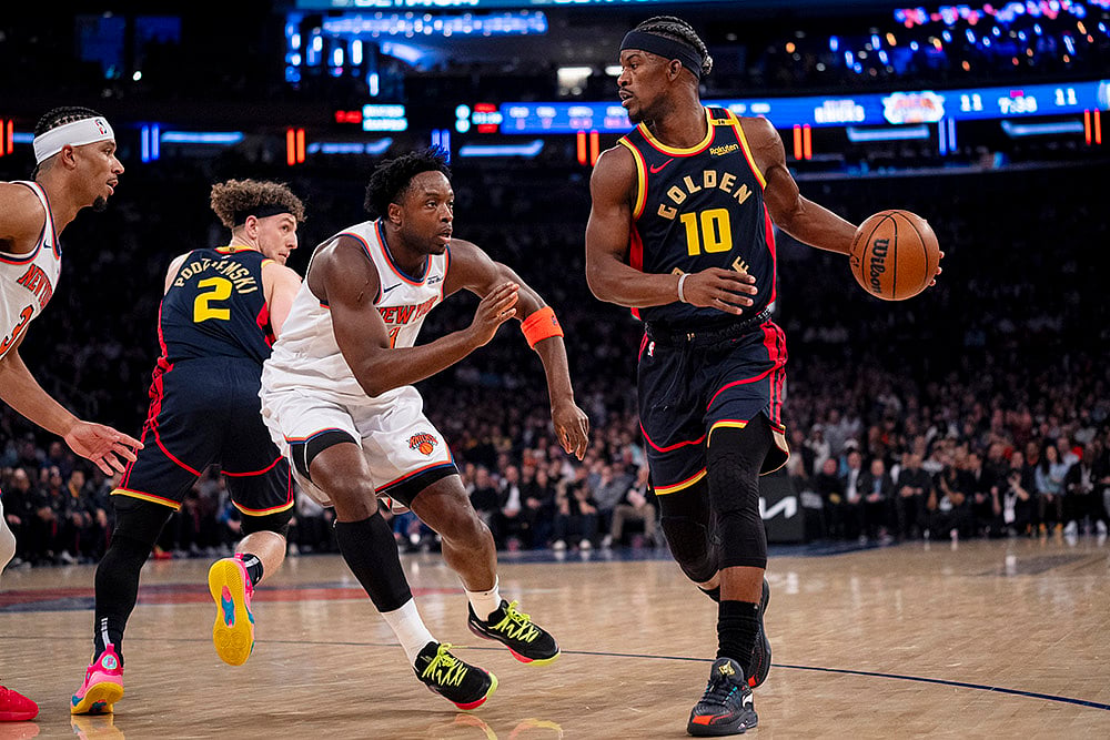 NBA basketball game New York Knicks vs Golden State Warriors:  Jimmy Butler III