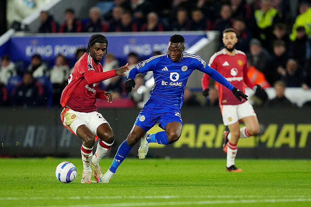 English Premier League Soccer match Leicester City and Manchester United: Ayden Heaven