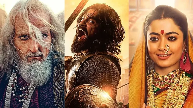 (Left) Akshaye Khanna as Aurangzeb in Chhaava - IMDB