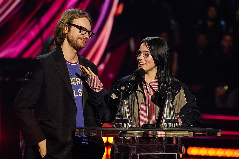 2025 iHeartRadio Music Awards in Los Angeles: FINNEAS, left, and Billie Eilish
