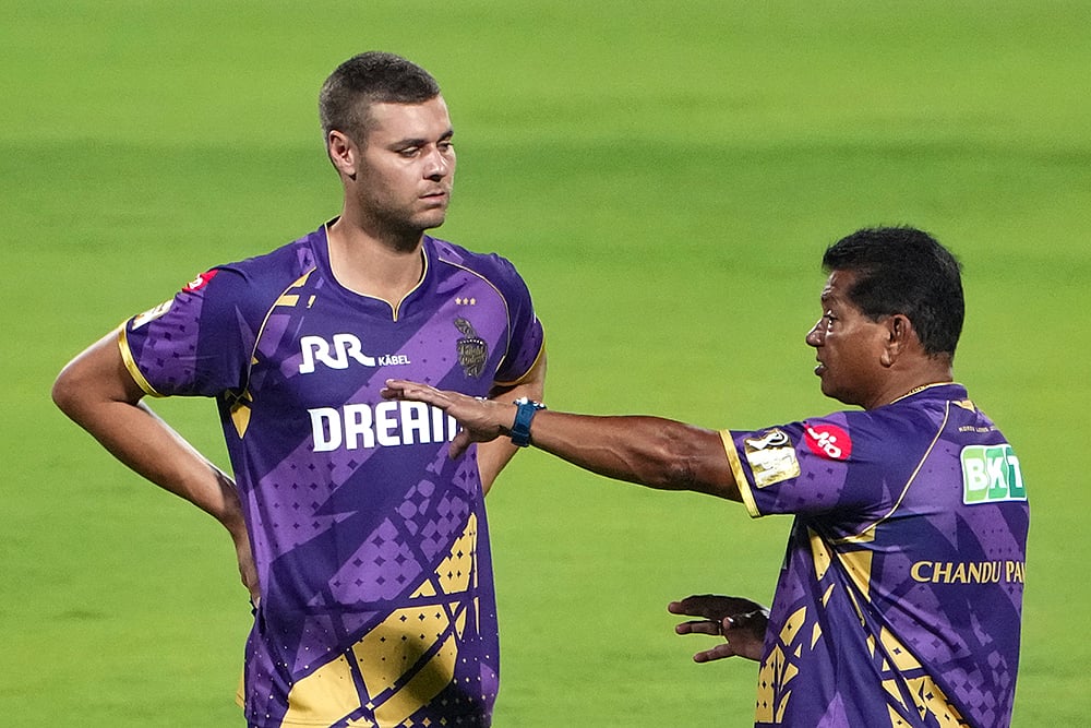 KKR training session in Eden Gardens Stadium