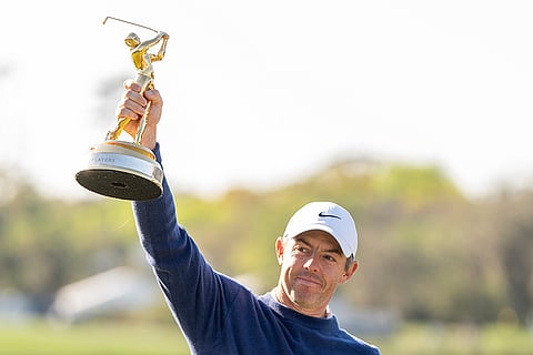 Players Championship Golf: Rory McIlroy, of Northern Ireland with trophy 