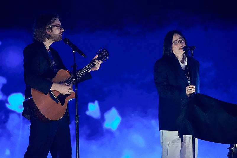 2025 iHeartRadio Music Awards in Los Angeles: FINNEAS, left, and Billie Eilish