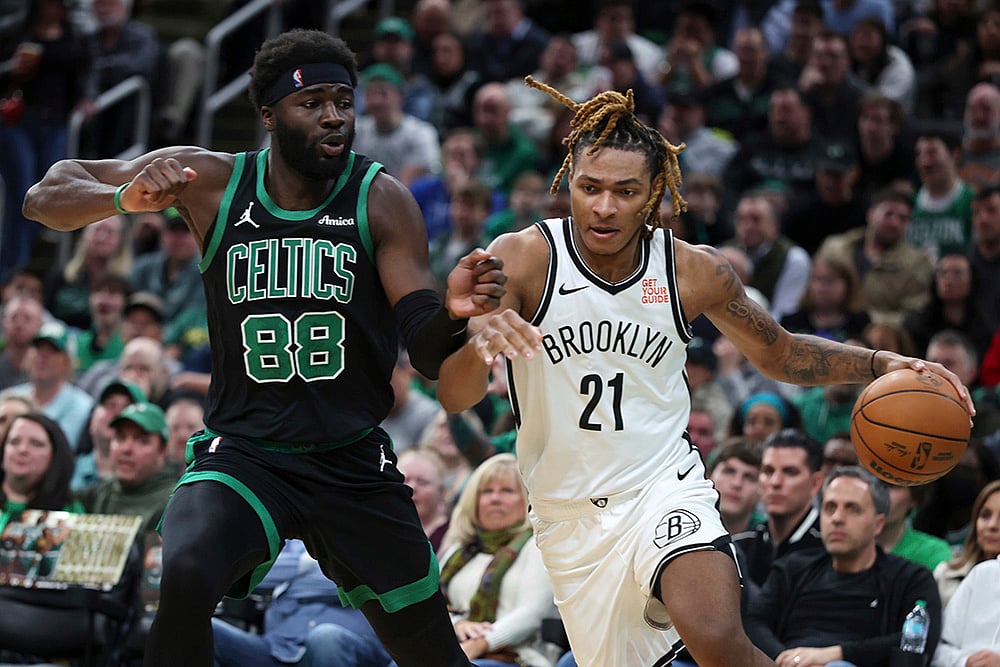 Boston Celtics vs Brooklyn Nets NBA basketball game in Boston photos: Noah Clowney 