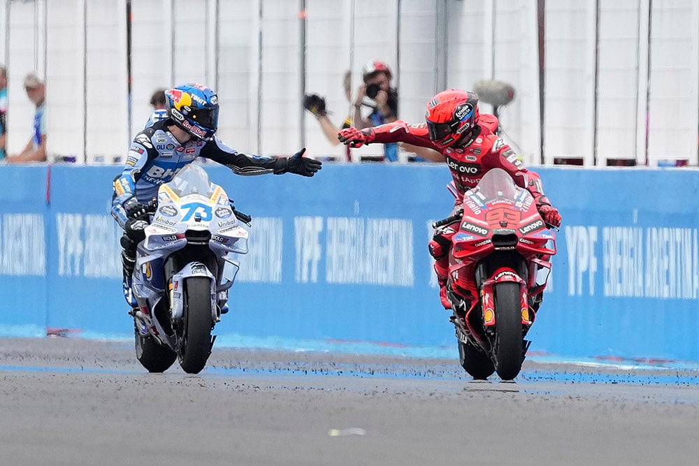 Argentina GP Motorcycle Racing MotoGP race in Termas de Rio Hondo circuit: Marc & Alex Marquez