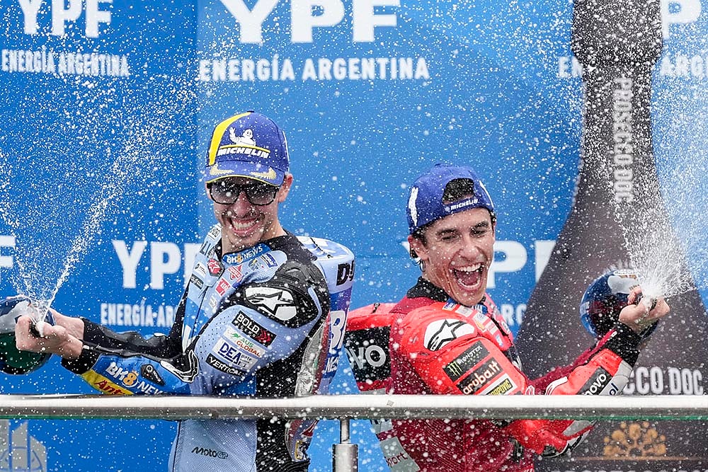 Argentina GP Motorcycle Racing MotoGP race in Termas de Rio Hondo circuit: Marc & Alex Marquez