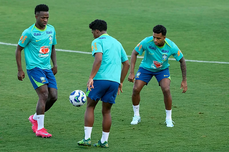 FIFA World Cup 2026 soccer Qualifiers: Brazil Football players training