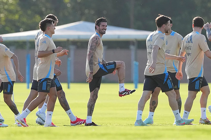 FIFA World Cup 2026 soccer Qualifiers: Argentinas Football players training