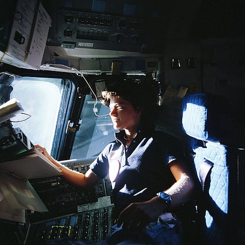 Sally Ride is the first American woman to  go into space |