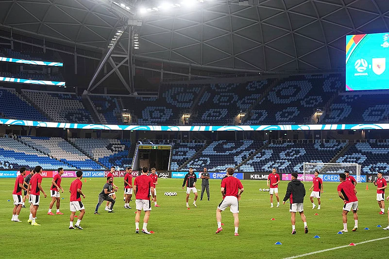 FIFA World Cup 2026 soccer Qualifiers: Indonesian Football players training