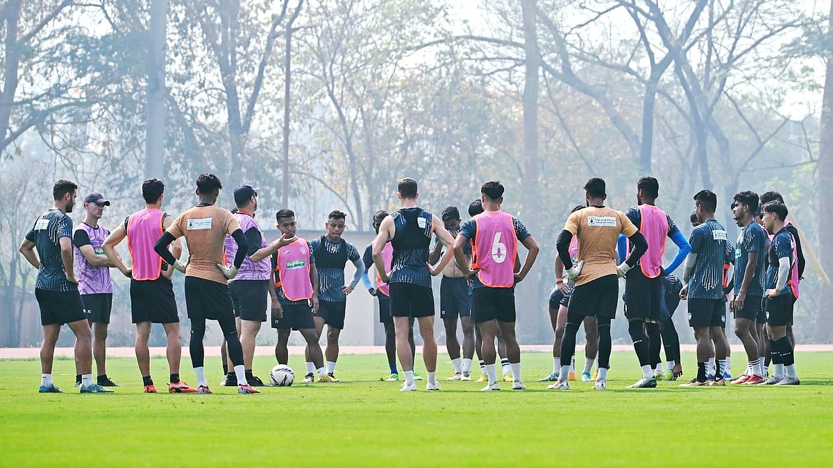 Photo: X | NorthEast United FC : NorthEast United FC players during a practice session.