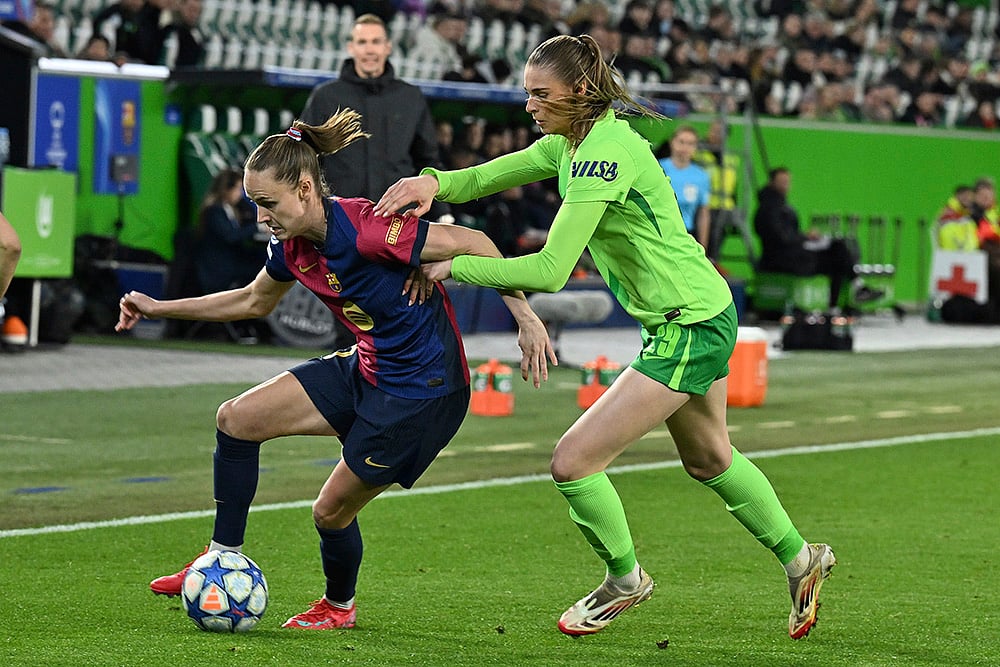 Womens Champions League Quarter-Finals 1st Leg Wolfsburg vs Barcelona: Caroline Graham Hansen