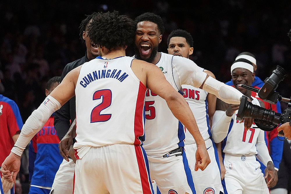 NBA basketball 2024-25 game Detroit Pistons vs Miami Heat: 