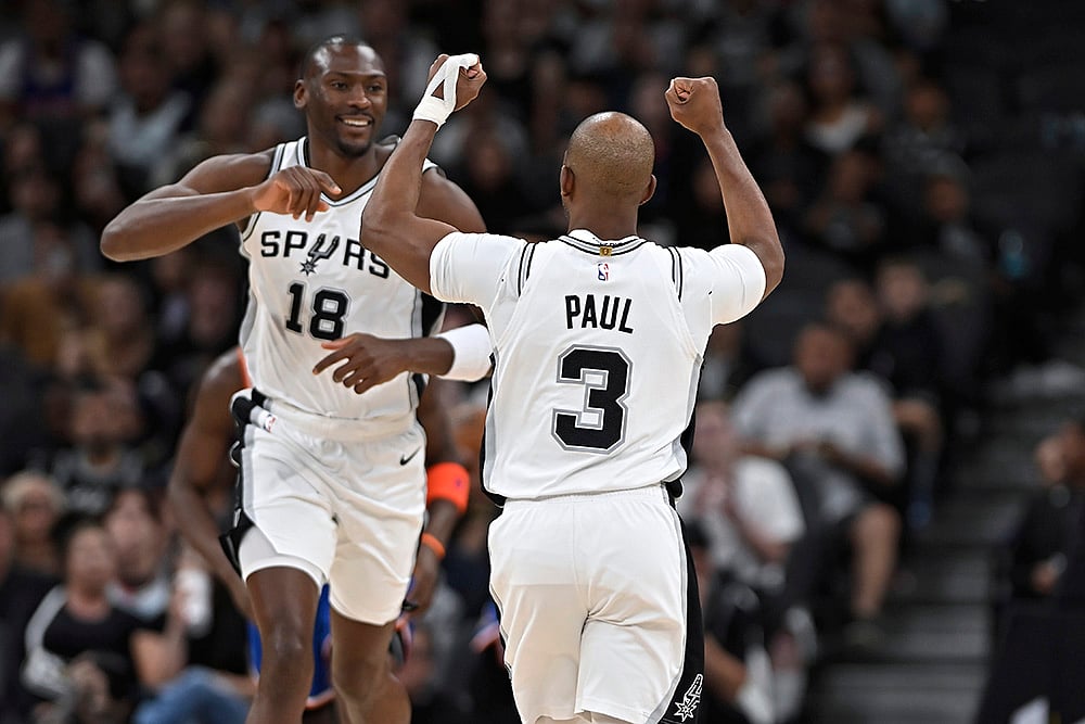 NBA basketball 2024-25 game New York Knicks vs San Antonio Spurs: Chris Paul 