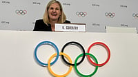 Russia's Path To LA28 Games: Kremlin Reacts To New Olympic Guidance AP : Kirsty Coventry laughs during a press conference after she was elected as the new IOC President at the International Olympic Committee 144th session in Costa Navarino, western Greece.