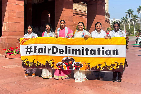 Protest on the issue of delimitation