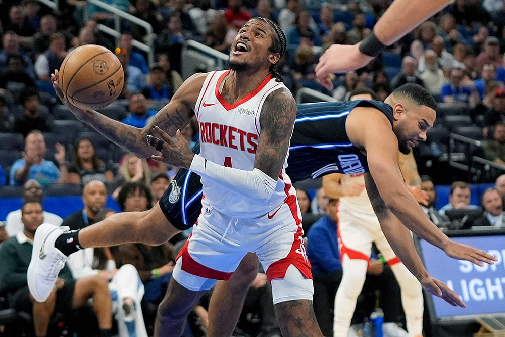 NBA basketball 2024-25 game Houston Rockets vs Orlando Magic:  Jalen Green