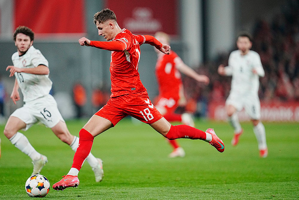 UEFA Nations League quarterfinal first leg match between Denmark vs Portugal: Jesper Lindstroem